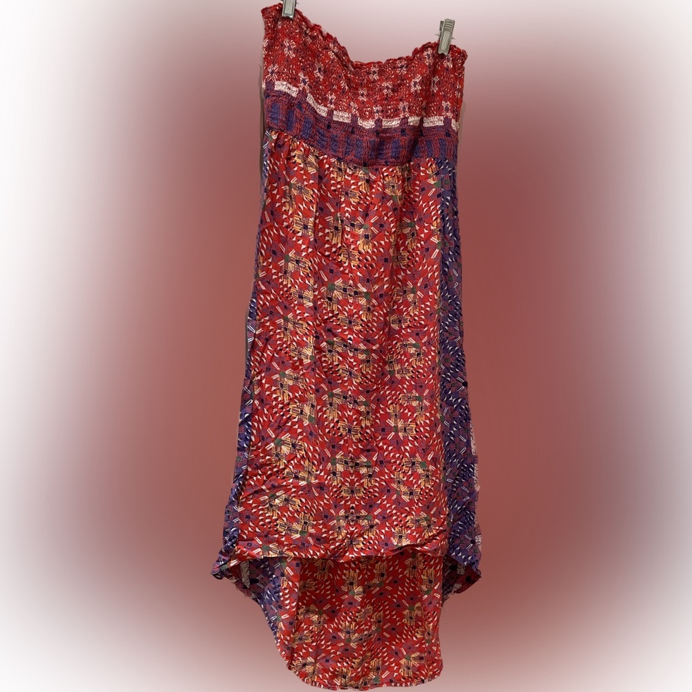 Angie rayon strapless sundress with bandeau top & high/ low hem